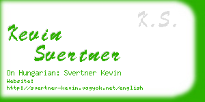 kevin svertner business card